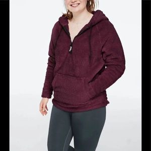 Victoria Secret PINK 1/4 Zip Sherpa Cozy Teddy Pullover Hoodie